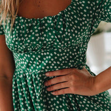 Load image into Gallery viewer, Puff Sleeve Floral Long Dress
