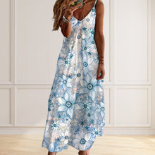 Load image into Gallery viewer, Women&#39;s V-neck Print Loose Slip Dress
