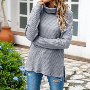 Turtleneck Loose Irregular Knitted Sweater