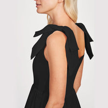Load image into Gallery viewer, Plain Lace-Up Ruffle Dress
