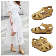 Load image into Gallery viewer, Hollow Out Lightweight Breathable Velcro Pure Color Sandals
