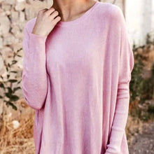 Load image into Gallery viewer, Round Neck Long Sleeve Loose Pocket Solid T-Shirt
