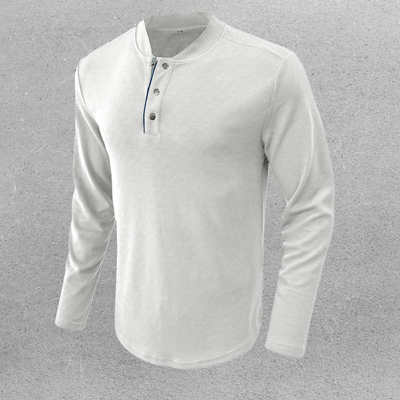 Henry Collar Button T-Shirt