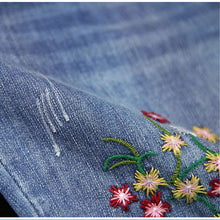 Load image into Gallery viewer, Retro Style Embroidered Loose Jeans
