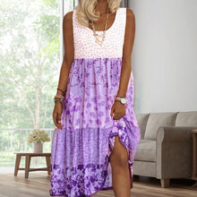 Load image into Gallery viewer, Women&#39;s Sleeveless Floral Print Summer Round Neck Dress
