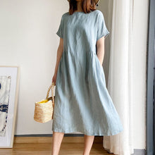 Load image into Gallery viewer, Simple Solid Color Short Sleeve Dress
