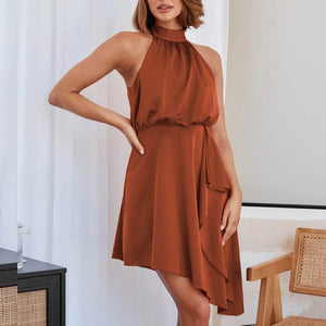 Irregular Halter Neck Dress