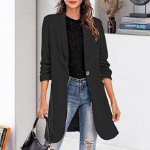 Load image into Gallery viewer, Three-quarter Sleeve Women&#39;s Mid-length Pocket Coat
