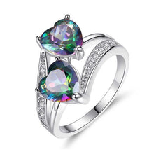 Load image into Gallery viewer, Double Heart Zircon Ring
