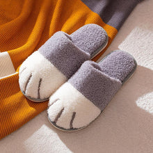 Load image into Gallery viewer, Winter Cat Paw Cotton Slippers
