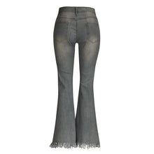 Load image into Gallery viewer, Denim High-waist Ripped Trousers
