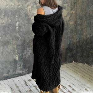Braided Lazy Hooded Sweater