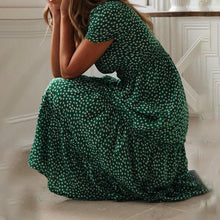 Load image into Gallery viewer, Puff Sleeve Floral Long Dress
