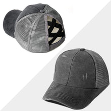 Load image into Gallery viewer, New Mesh Cross Outout Ponytail Baseball Cap
