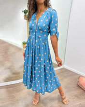 Load image into Gallery viewer, Deep V-neck polka-dot dress
