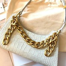 Load image into Gallery viewer, Crocodile Baguette chain Bag
