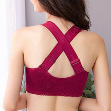 Load image into Gallery viewer, Wireless Front Closure Criss Cross Straps Lace Bras
