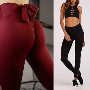 Sexy Peach Buttock Bowknot Yoga Workout Pants