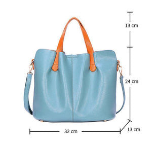2 In 1 Leather Shopper Tote Bag
