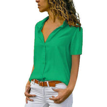 Load image into Gallery viewer, Ladies Casual Chiffon Solid T-Shirt

