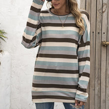 Load image into Gallery viewer, Round Neck Striped All-match Sweatshirt
