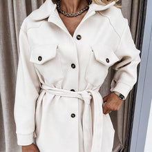 Load image into Gallery viewer, Women Fashion Slit Neck Casual Woolen Coats
