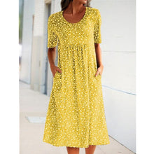 Load image into Gallery viewer, Round Neck Floral Beach Dress
