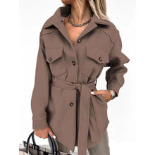Load image into Gallery viewer, Women Fashion Slit Neck Casual Woolen Coats
