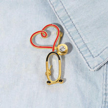 Load image into Gallery viewer, Love Heart Stethoscope Mini Brooch
