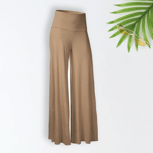 Solid Color High Waist Wide Leg Pants