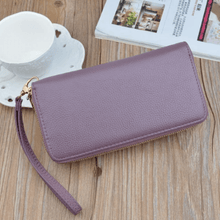 Load image into Gallery viewer, Women Double Zipper Leather Brand Retro Long Wallet
