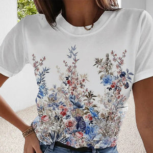Women's Clothing Casual Loose Short-sleeved Top