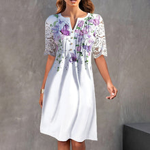 Load image into Gallery viewer, Knee-length Dress With Butterfly Print
