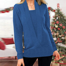 Load image into Gallery viewer, Women&#39;s V Neck Long Sleeve Knit Sweater
