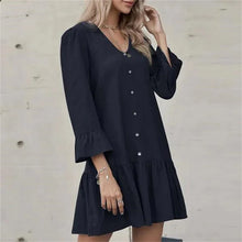 Load image into Gallery viewer, Pleated Bell Sleeve Dress
