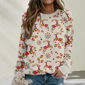 Christmas Element 3D Print All-match Sweatshirt