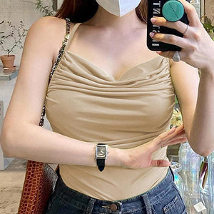 Womens sexy suspender vest top