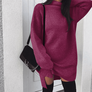 Turtleneck Slit Sweater