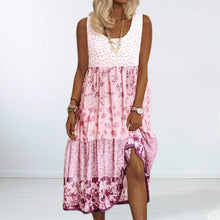 Load image into Gallery viewer, Women&#39;s Sleeveless Floral Print Summer Round Neck Dress
