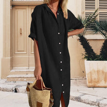 Load image into Gallery viewer, Cotton Linen Long Button Skirt
