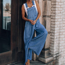 Load image into Gallery viewer, Sleeveless Denim Bib Pants
