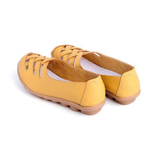 Load image into Gallery viewer, Hollow-Out Split Leather Slip-On Women&#39;s Flats
