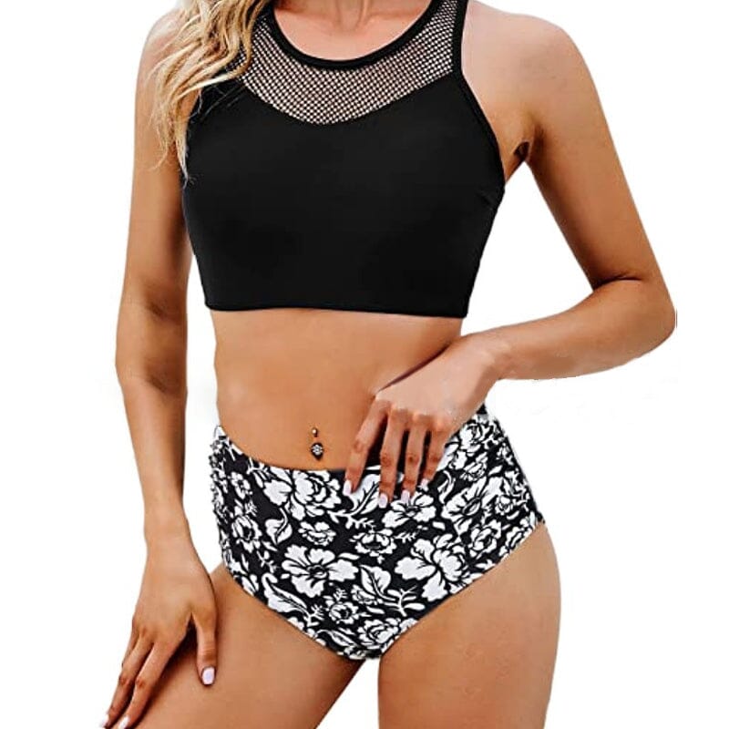 High Waist Printed Two-piece Swimsuit