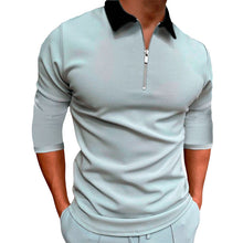 Load image into Gallery viewer, Slim Fit Zip Lapel T-Shirt
