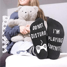 Load image into Gallery viewer, Do Not Disturb I&#39;m Playing Fortnite Funny Cotton Socks, 1 Pair
