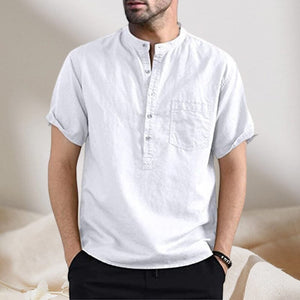 Men Cotton Button Shirt with Pocket