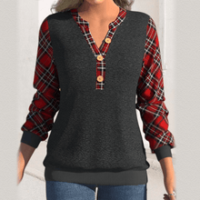 Load image into Gallery viewer, Sweater with Checkerboard Pattern and Buttons
