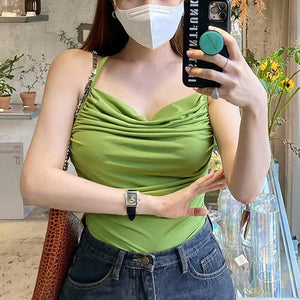 Womens sexy suspender vest top
