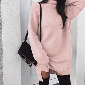 Turtleneck Slit Sweater