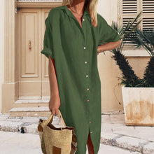Load image into Gallery viewer, Cotton Linen Long Button Skirt
